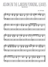 Téléchargez l'arrangement pour piano de la partition de Adam in the Garden Pinning Leaves en PDF